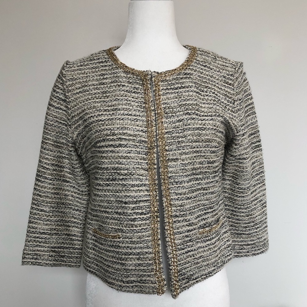 Short Tweed Jacket Gold details Sz S